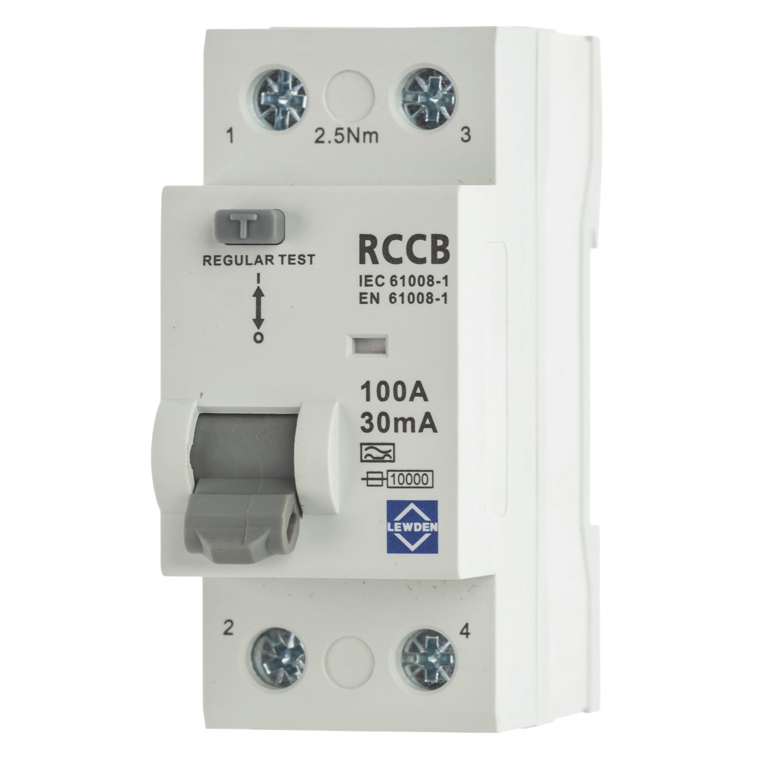 Lewden 100A 30mA 1+N A Curve RCCB (111HM)