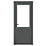 Crystal  1-Panel 1-Clear Light Right-Hand Opening Anthracite Grey uPVC Back Door 2090mm x 890mm