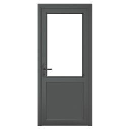 Crystal  1-Panel 1-Clear Light Right-Handed Anthracite Grey uPVC Back Door 2090mm x 890mm