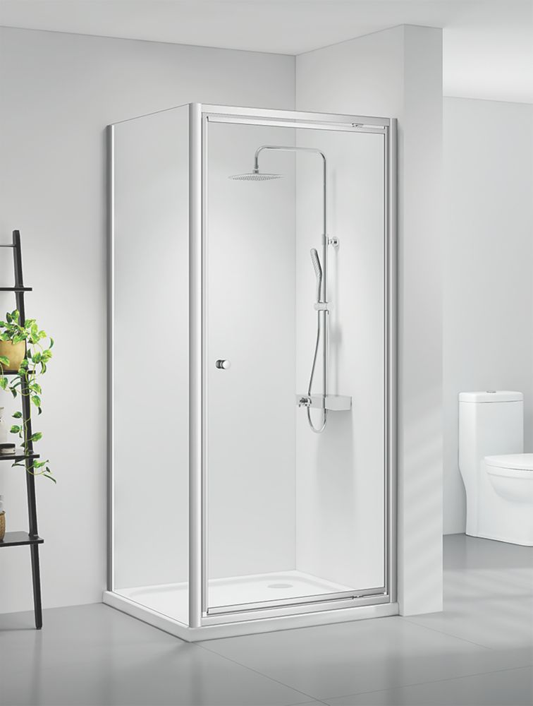 Triton Neo Six  Framed Square Pivot Door Shower Enclosure  Chrome  900mm x 900mm x 1850mm