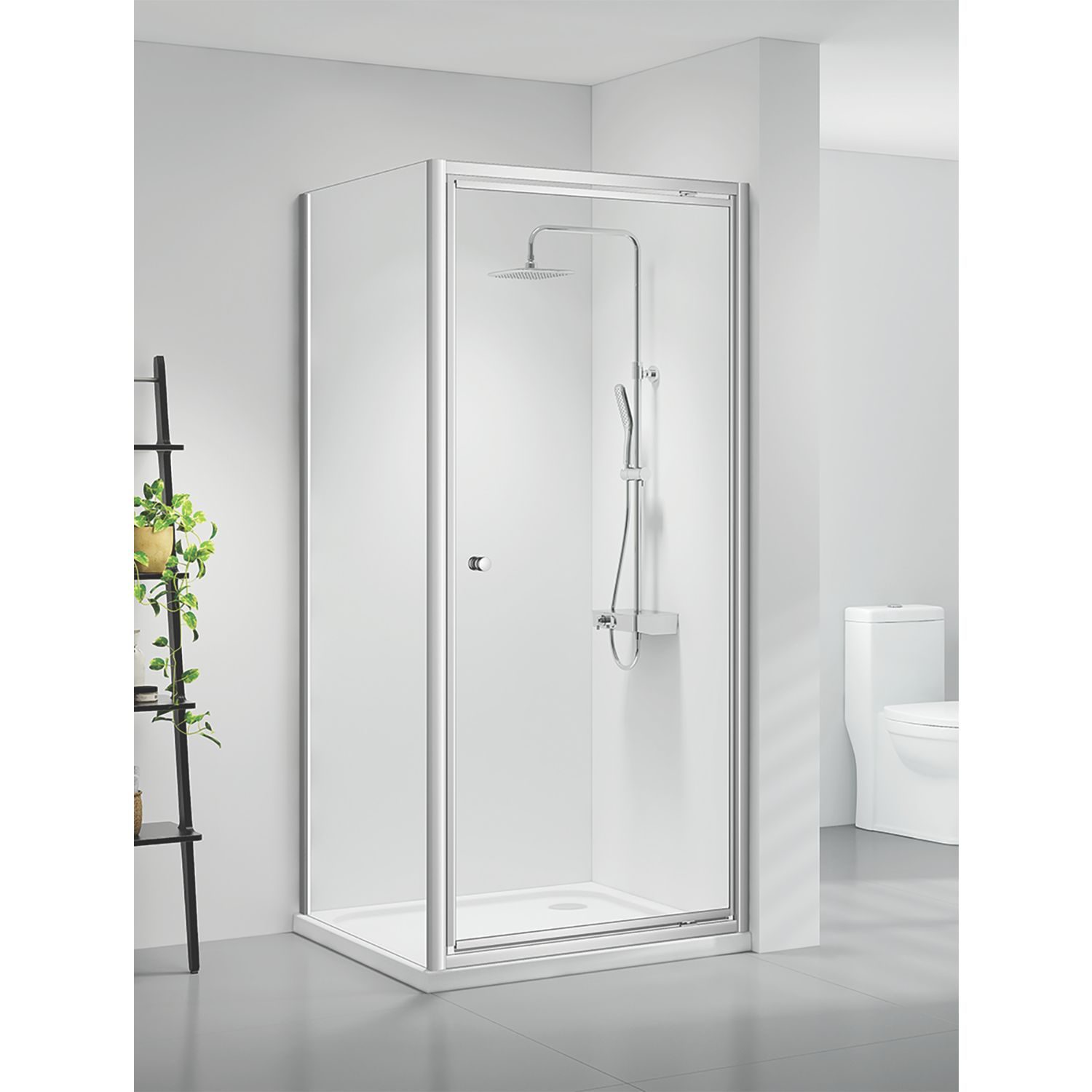 Triton Neo Six Framed Square Pivot Door Shower Enclosure Chrome 900mm x 900mm x 1850mm (111TK)