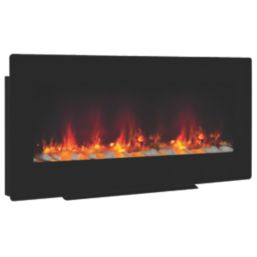 Be Modern Amari Black Remote Control Wall-Mounted or Freestanding Electric Fire 960mm x 450mm