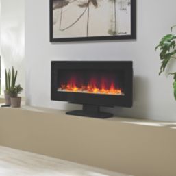 Be Modern Amari Black Remote Control Wall-Mounted or Freestanding Electric Fire 960mm x 450mm