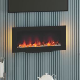 Be Modern Amari Black Remote Control Wall-Mounted or Freestanding Electric Fire 960mm x 450mm