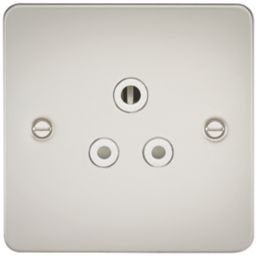 Knightsbridge  5A 1-Gang Unswitched Socket Pearl with White Inserts