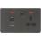 Knightsbridge  45A 2-Gang DP Cooker Switch & 13A DP Switched Socket Smoked Bronze with LED with Black Inserts