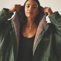 Regatta Adult Waterproof Changing Robe Dark Khaki Small / Medium Size 61.4" Chest