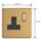 Varilight  13A 1-Gang 2-Pole Switched Socket Brushed Brass  with Black Inserts