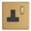 Varilight  13A 1-Gang 2-Pole Switched Socket Brushed Brass  with Black Inserts
