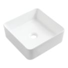Refurb Swirl Alpheus White Basin No Tap Holes 342mm