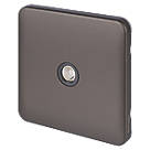Schneider Electric Lisse Deco 1-Gang Coaxial TV / FM Socket Mocha Bronze with Black Inserts