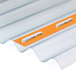 Corrapol AC704 Corrugated PVC Roof Sheet Clear 2500mm x 950mm