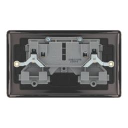 LAP  13A 2-Gang SP Switched Socket Antique Brass  with Black Inserts