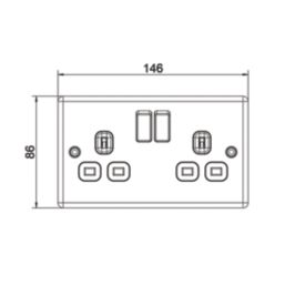 LAP  13A 2-Gang SP Switched Socket Antique Brass  with Black Inserts