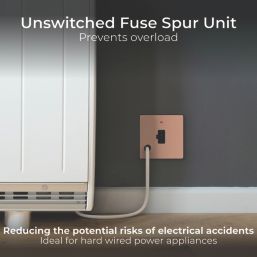 British General Evolve 13A Unswitched Fused Spur with LED Copper with Black Inserts