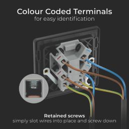 British General Evolve 13A Unswitched Fused Spur with LED Copper with Black Inserts