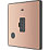 British General Evolve 13A Unswitched Fused Spur with LED Copper with Black Inserts