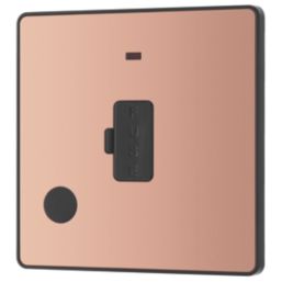 British General Evolve 13A Unswitched Fused Spur with LED Copper with Black Inserts