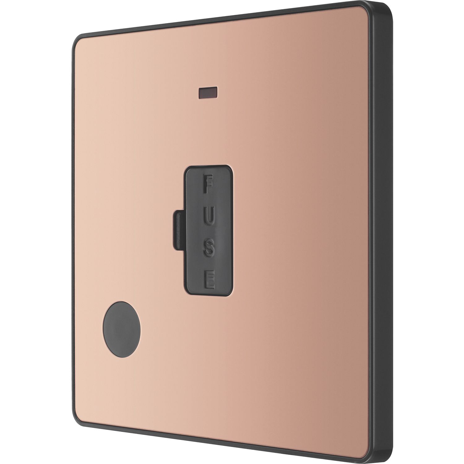 British General Evolve 13A Unswitched Fused Spur with LED Copper with Black Inserts (112PX)