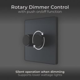 British General Evolve 2-Gang 2-Way LED Dimmer Switch  Grey with Black Inserts