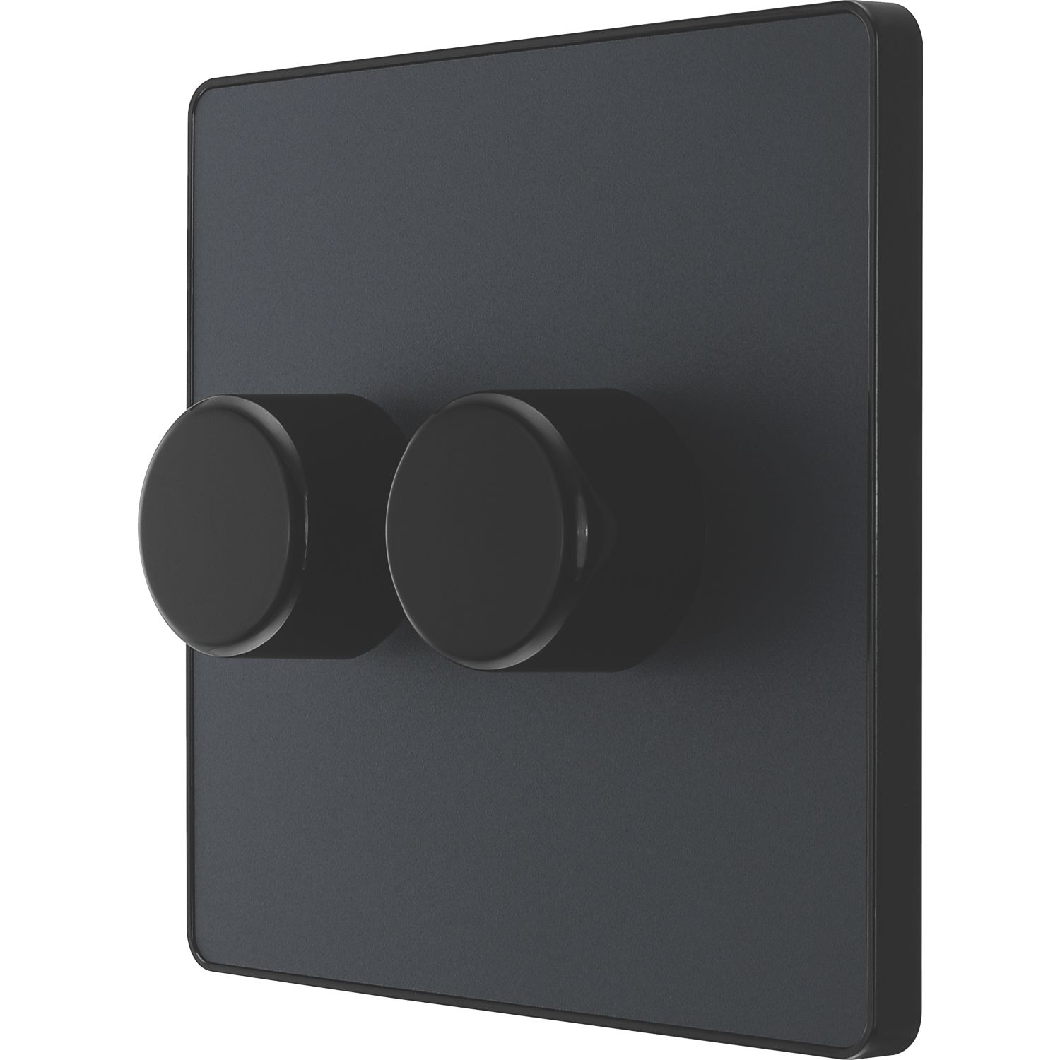 British General Evolve 2-Gang 2-Way LED Dimmer Switch Grey with Black Inserts (112PY)