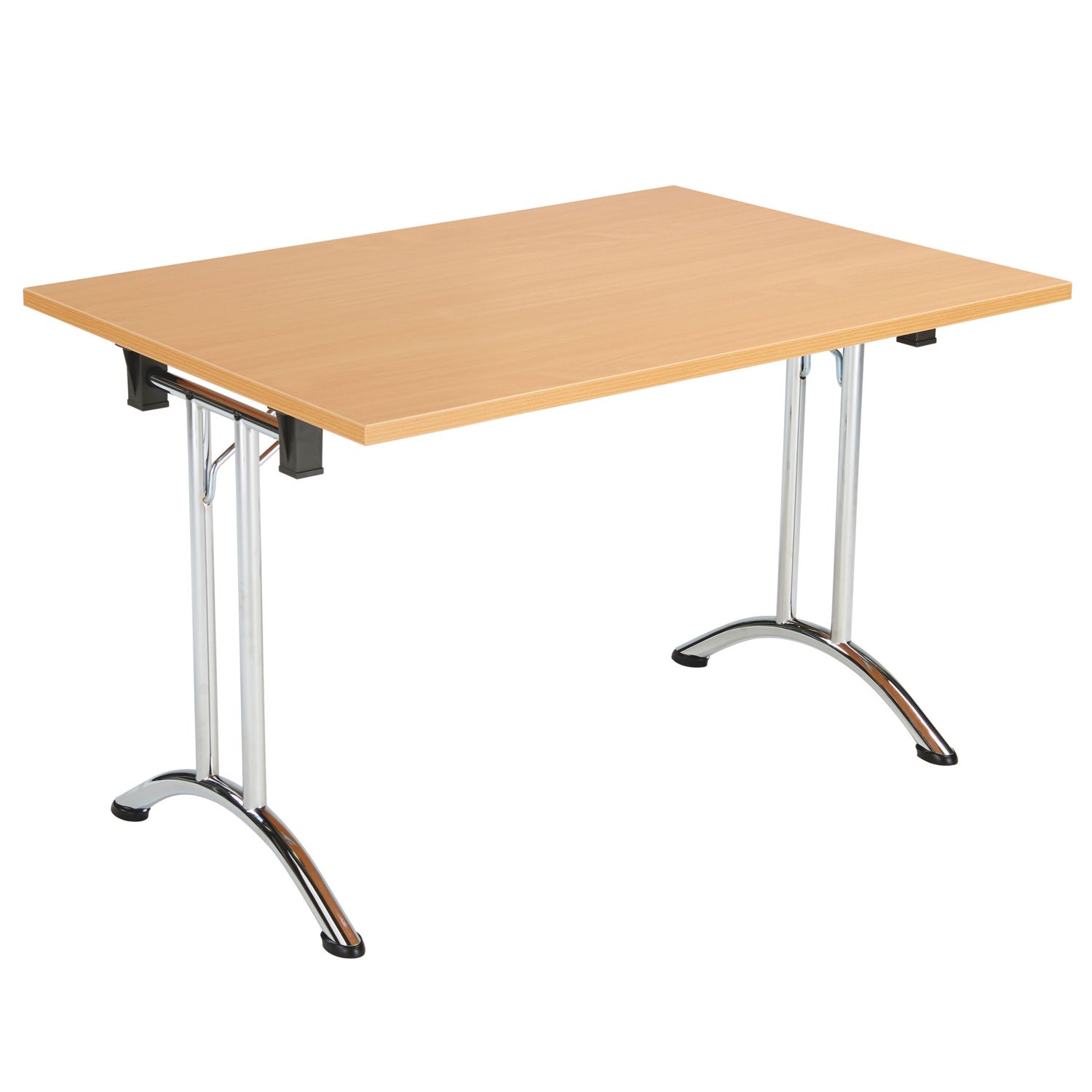 TC Group One Union Rectangular Folding Table Beech/Chrome 1200mm x 800mm (112TT)
