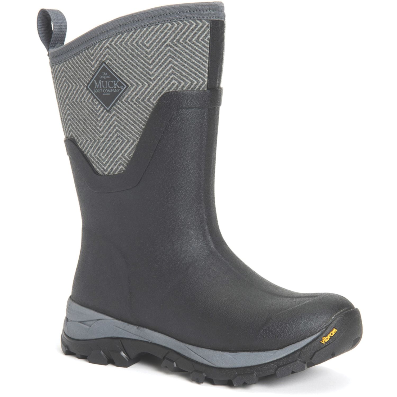 Muck Boots Arctic Ice Mid Size 6 Womens Black/Grey Non Safety Wellies (112XR)