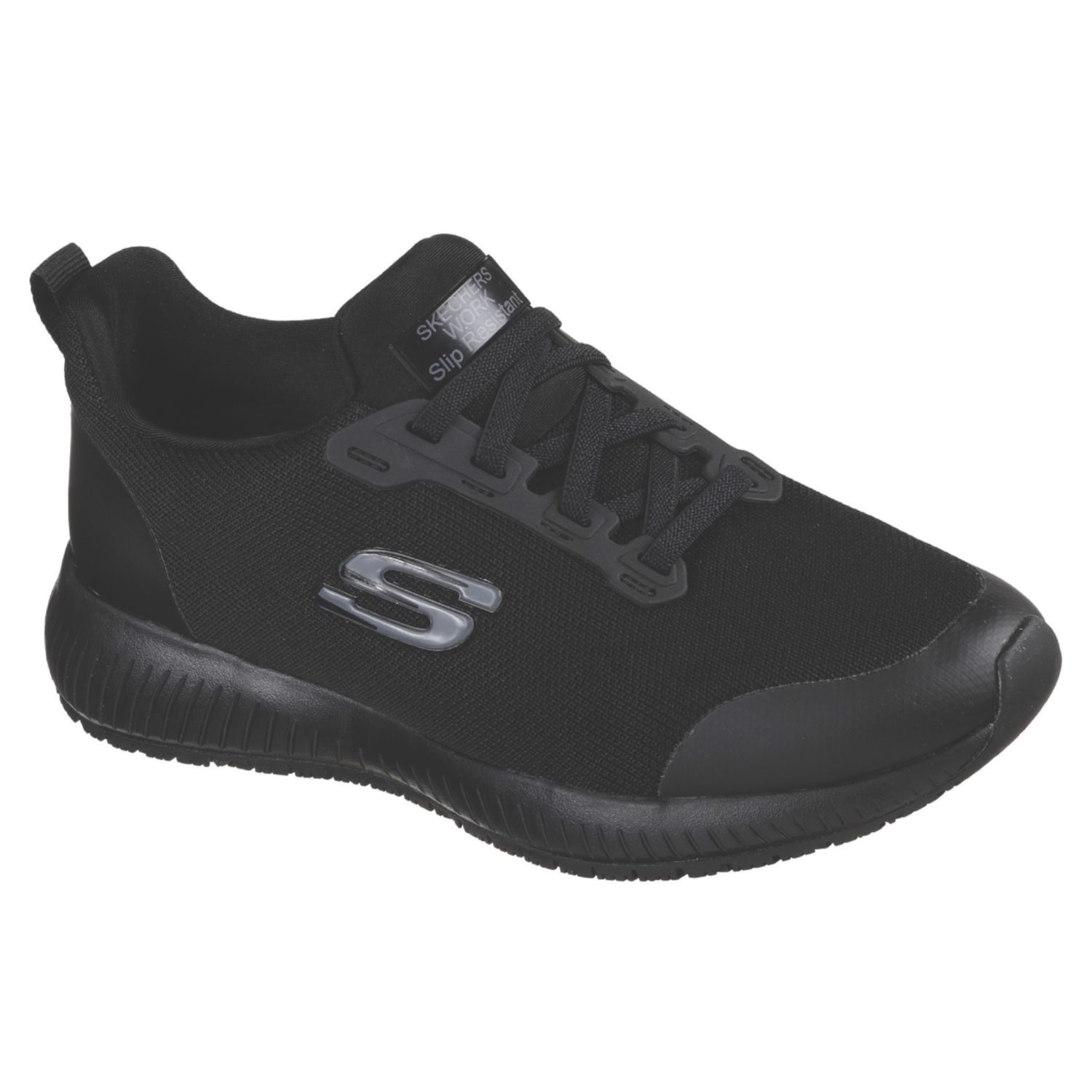 Skechers Squad SR Size 9 Womens Black Slip-On Occupational Work Trainers (112XV)