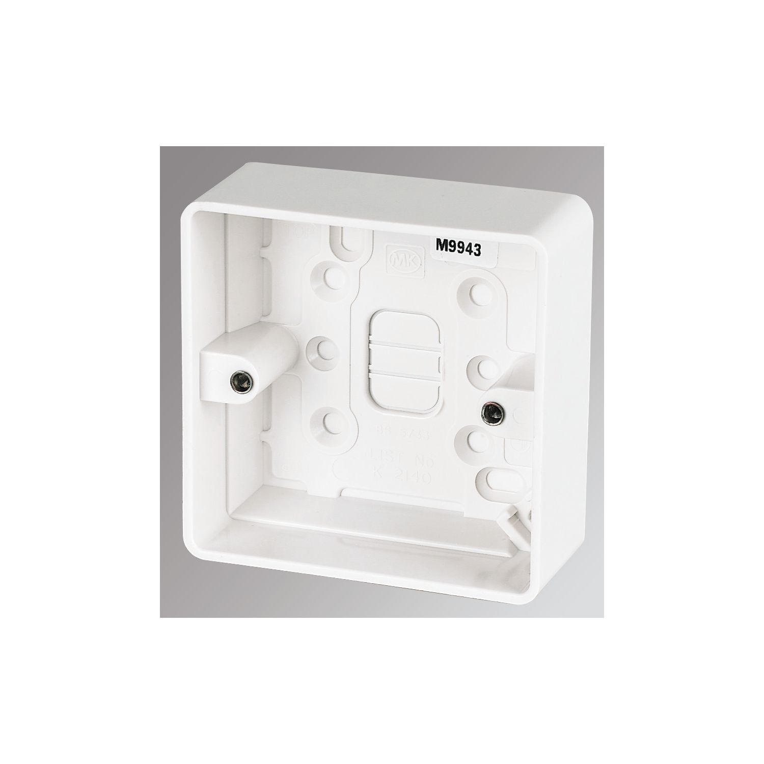 MK Logic Plus 1-Gang Surface Pattress Back Box 30mm (11340)