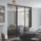 Spacepro Classic 3-Door Framed Sliding Wardrobe Doors Black Frame Mirror Panel 2672mm x 2260mm