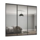 Spacepro Classic 3-Door Framed Sliding Wardrobe Doors Black Frame Mirror Panel 2672mm x 2260mm