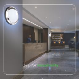 4lite KUDO LED Wall/Ceiling Light Bulkhead  Chrome 18W 1700lm