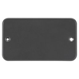 Knightsbridge  2-Gang Metal Clad Blanking Plate Black