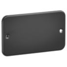 Knightsbridge  2-Gang Metal Clad Blanking Plate Black