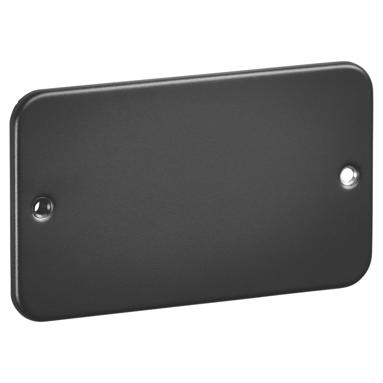 Knightsbridge 2-Gang Metal Clad Blanking Plate Black (113AM)