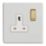 Varilight  13A 1-Gang 2-Pole Switched Socket Paintable  with White Inserts