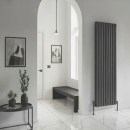 Reina Elips Double 1800mm x 420mm 4353BTU Anthracite Vertical Designer Radiator