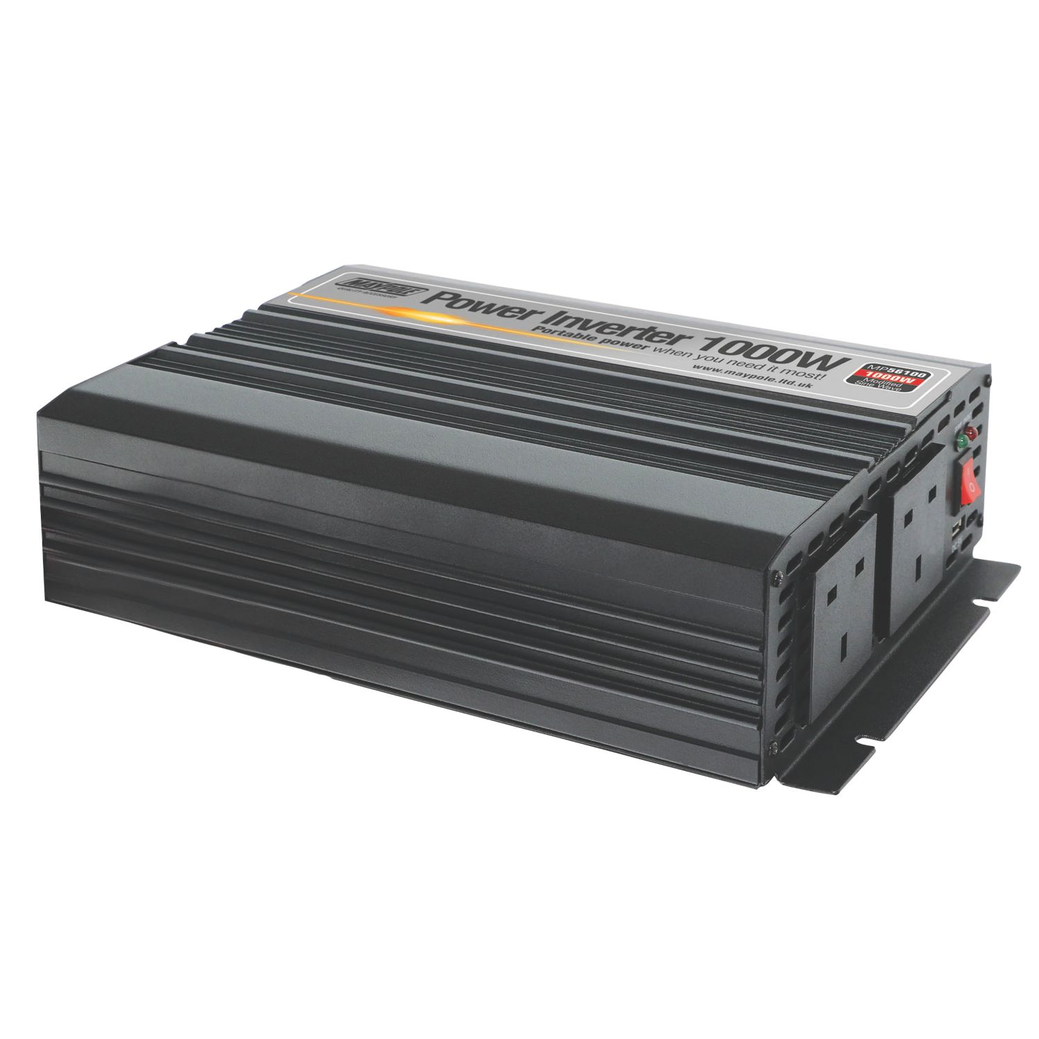 Maypole 1000W 12V to 230V Power Inverter + Type A USB Charger (113FY)