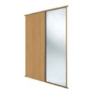 Spacepro Classic 2-Door Sliding Wardrobe Door Kit Oak Frame Oak / Mirror Panel 1489mm x 2260mm