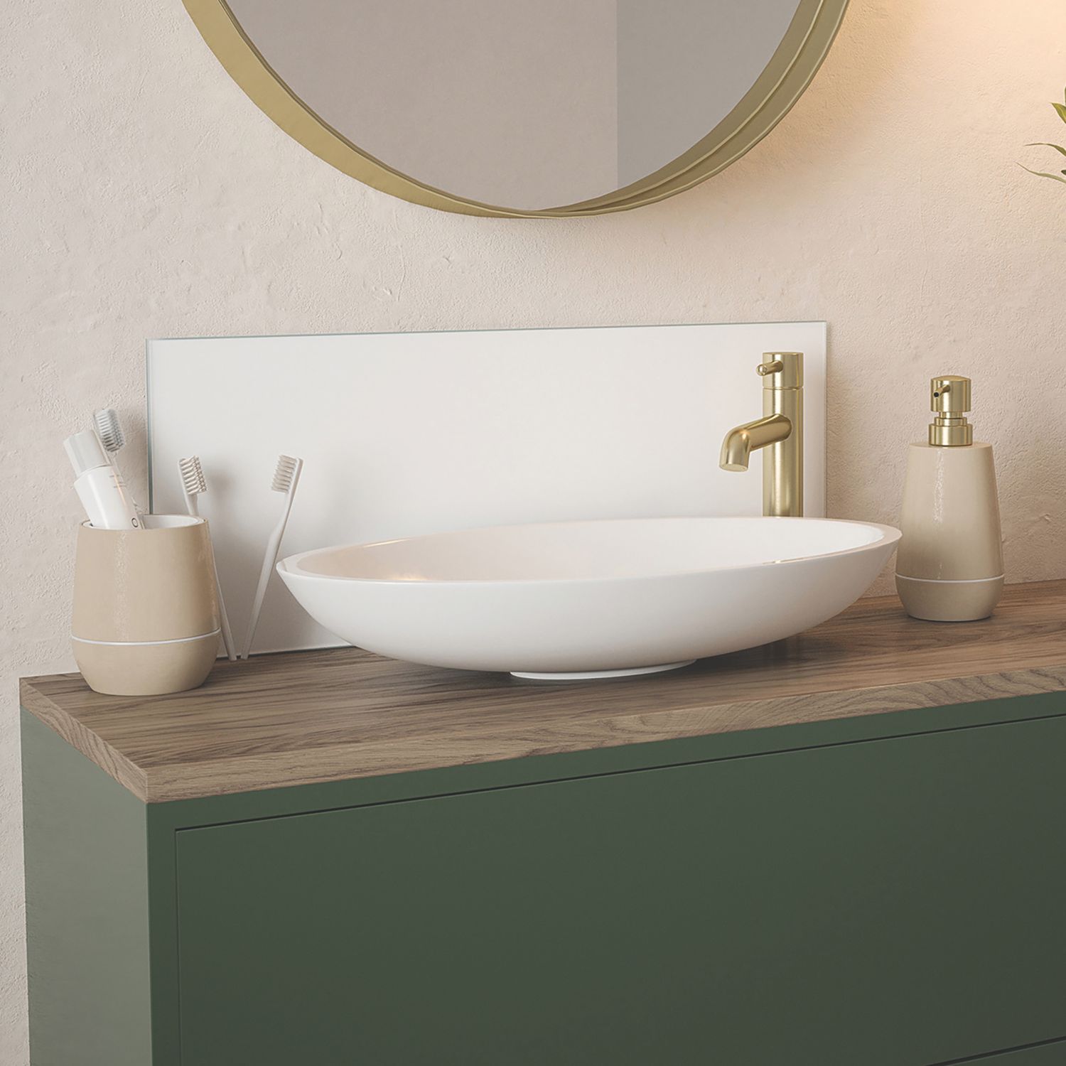 Splashback Self-Adhesive Bathroom Splashback Matt White 250mm x 600mm x 4mm (113JL)