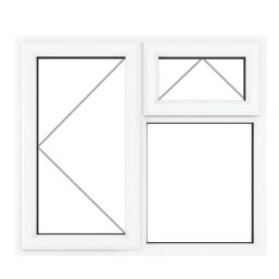 Crystal  Left-Hand & Top Opening Clear Double-Glazed Casement White uPVC Window 1190mm x 1040mm