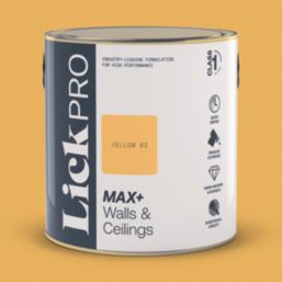LickPro Max+ 2.5Ltr Yellow 02 Eggshell Emulsion  Paint