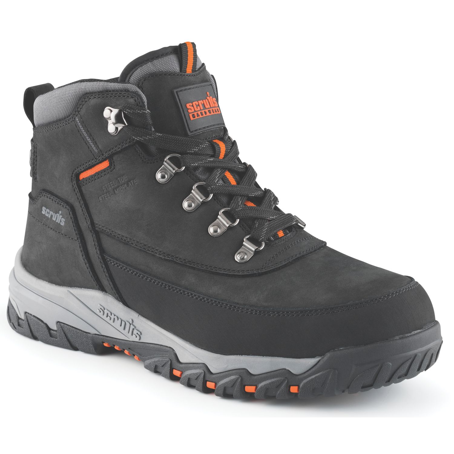 Scruffs Scarfell Size 7 Black Steel Toe Cap Safety Boots (113KV)