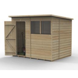 Forest Beckwood 7' 6" x 6' (Nominal) Pent Shiplap Timber Shed with Base