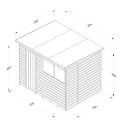 Forest Beckwood 7' 6" x 6' (Nominal) Pent Shiplap Timber Shed with Base
