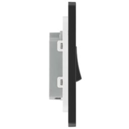 British General Evolve 10A 1-Gang 1-Way Press Switch Matt Black with Black Inserts