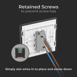 British General Evolve 10A 1-Gang 1-Way Press Switch Matt Black with Black Inserts