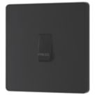 British General Evolve 10A 1-Gang 1-Way Press Switch Matt Black with Black Inserts
