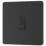 British General Evolve 10A 1-Gang 1-Way Press Switch Matt Black with Black Inserts