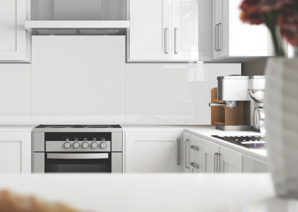 Splashwall  White Acrylic Gloss Splashback 2440mm x 600mm x 4mm
